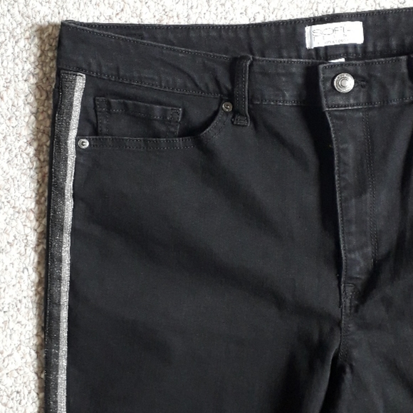 New Side Stripe High Waist Crop Kick Flare Jeans - Picture 5 of 8